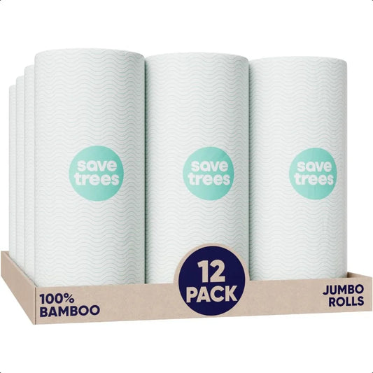 Save Trees Bamboo Paper Towels 1800 Sheets 12 Pack Absorbent