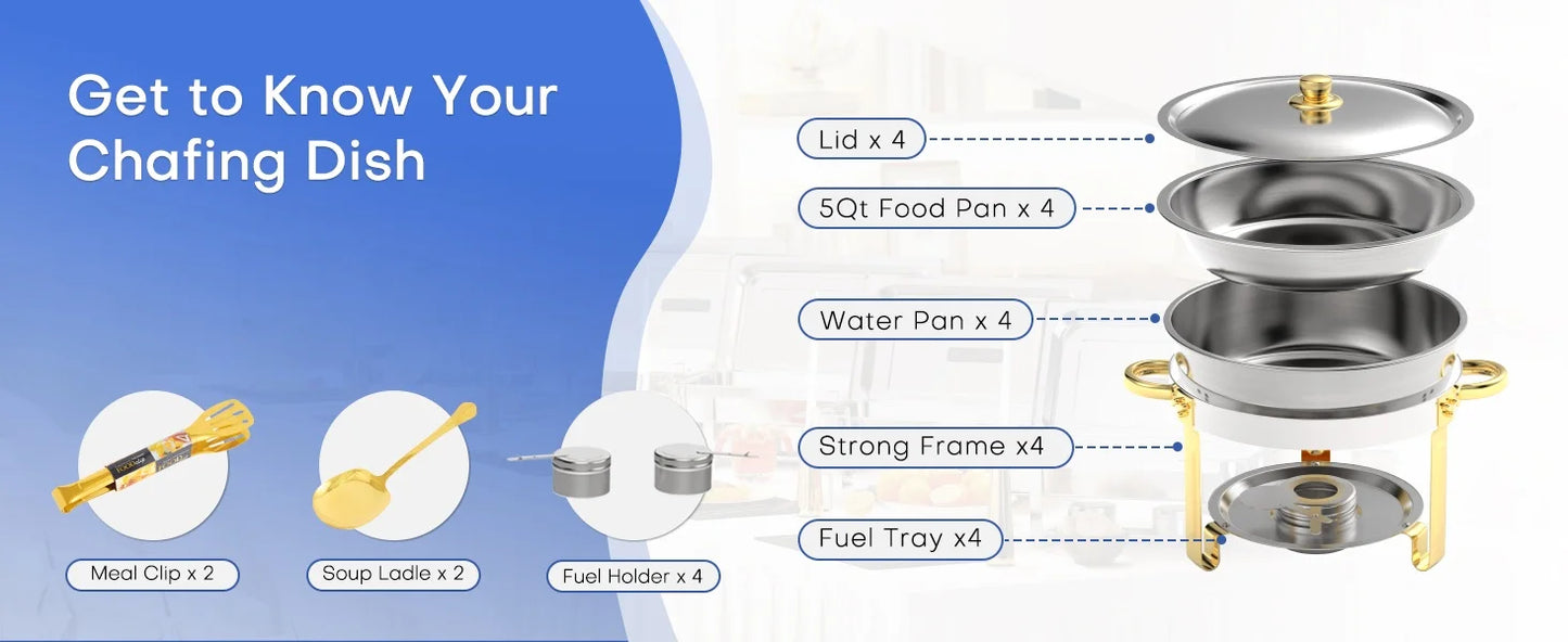 ROOMARK Chafing Dish Buffet Set Stainless Steel Catering Warmer
