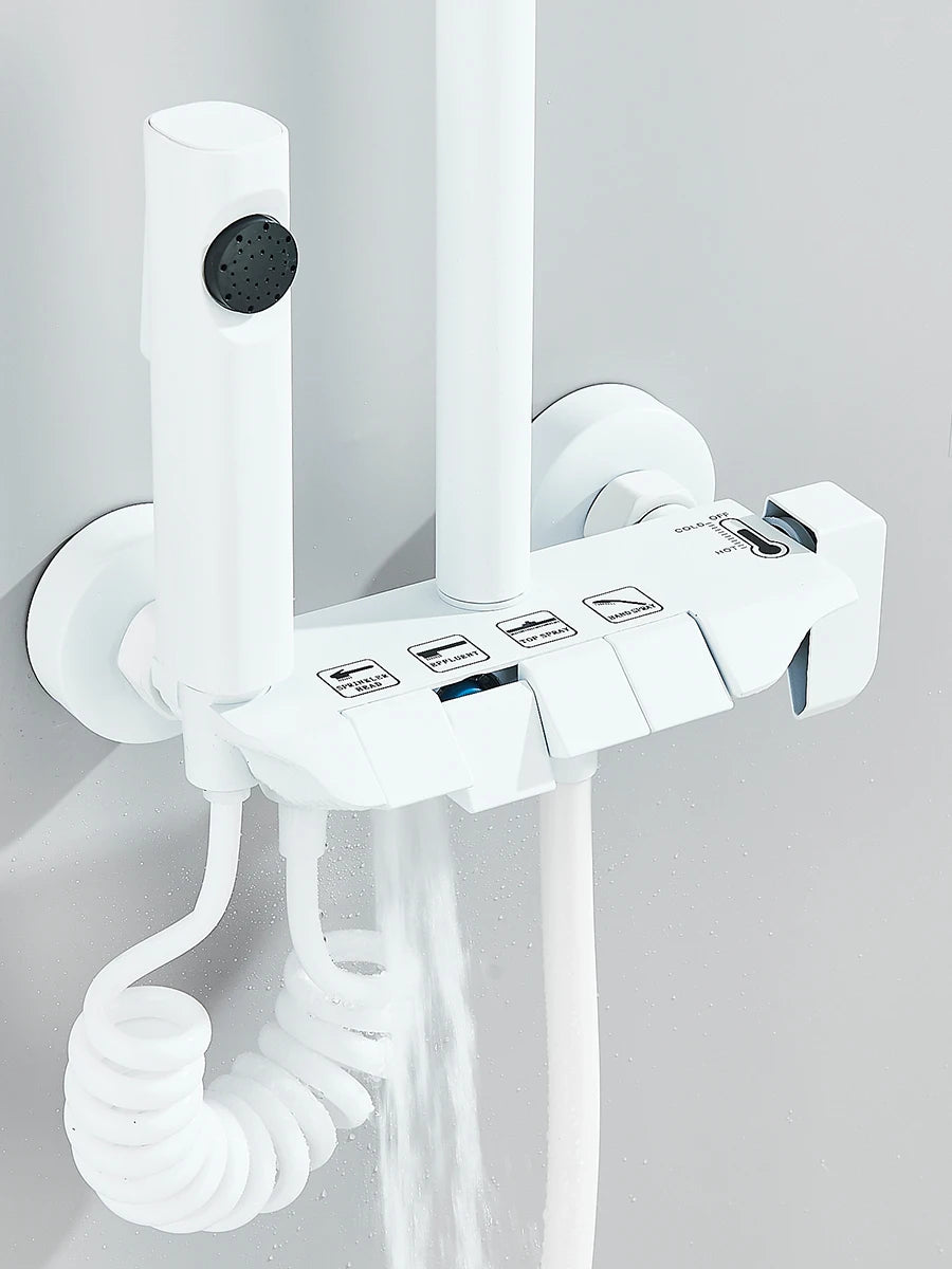Quyanre 4 Way Shower System With Rain Shower Bidet Faucet