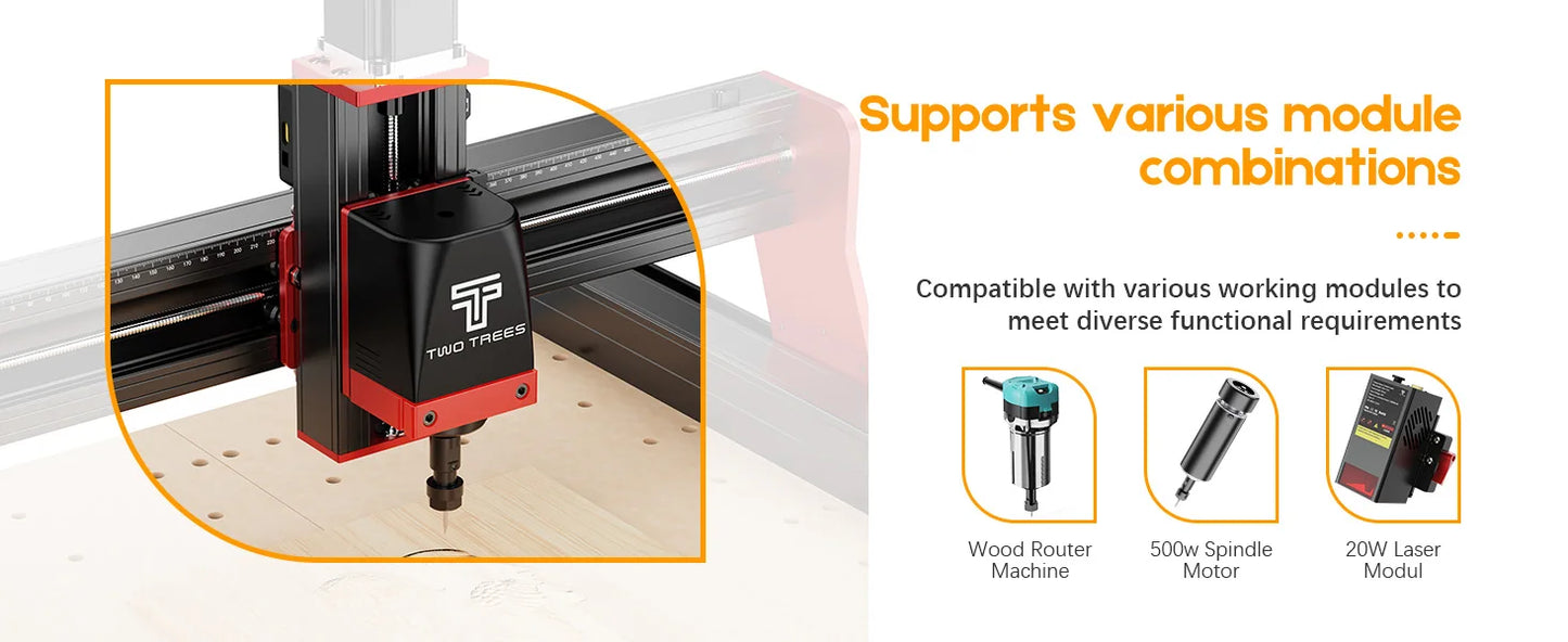 TWOTREES TTC450 Pro CNC Machine 4Axis Metal Cutting Machine For CNC Router Machine And Laser Engraving Cutting Wood GRBL Control