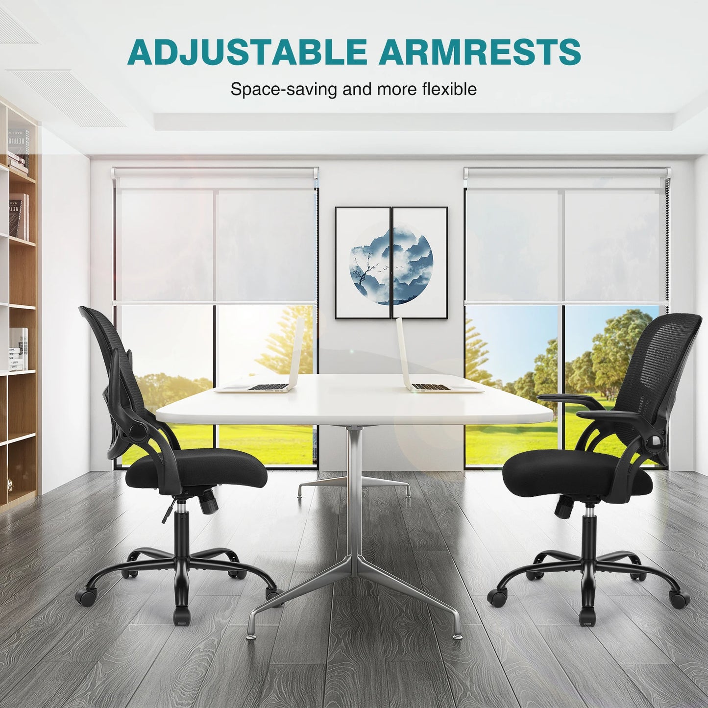 JHK Ergonomic Mesh Backrest Office Chair With Adjustable Height Wheels