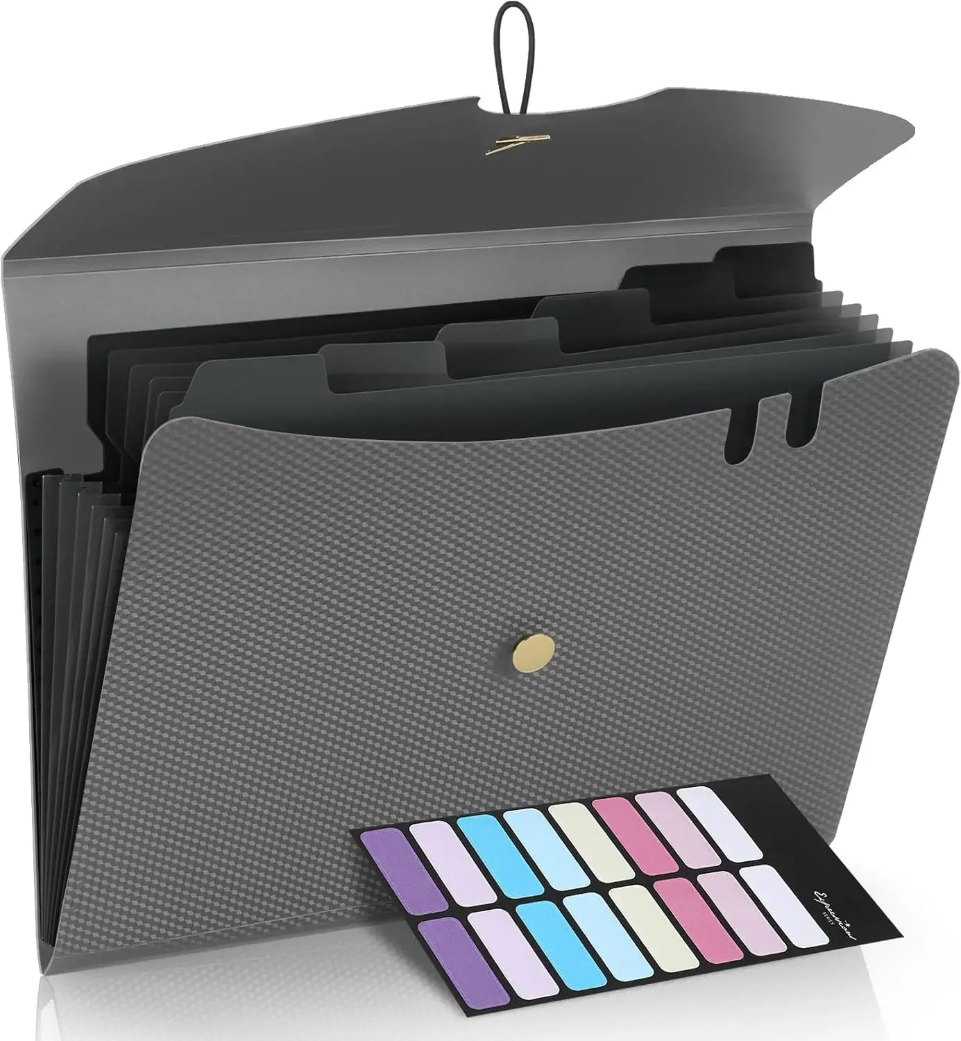Expandable File Folder With 5 Pockets Polypropylene Organizer Office