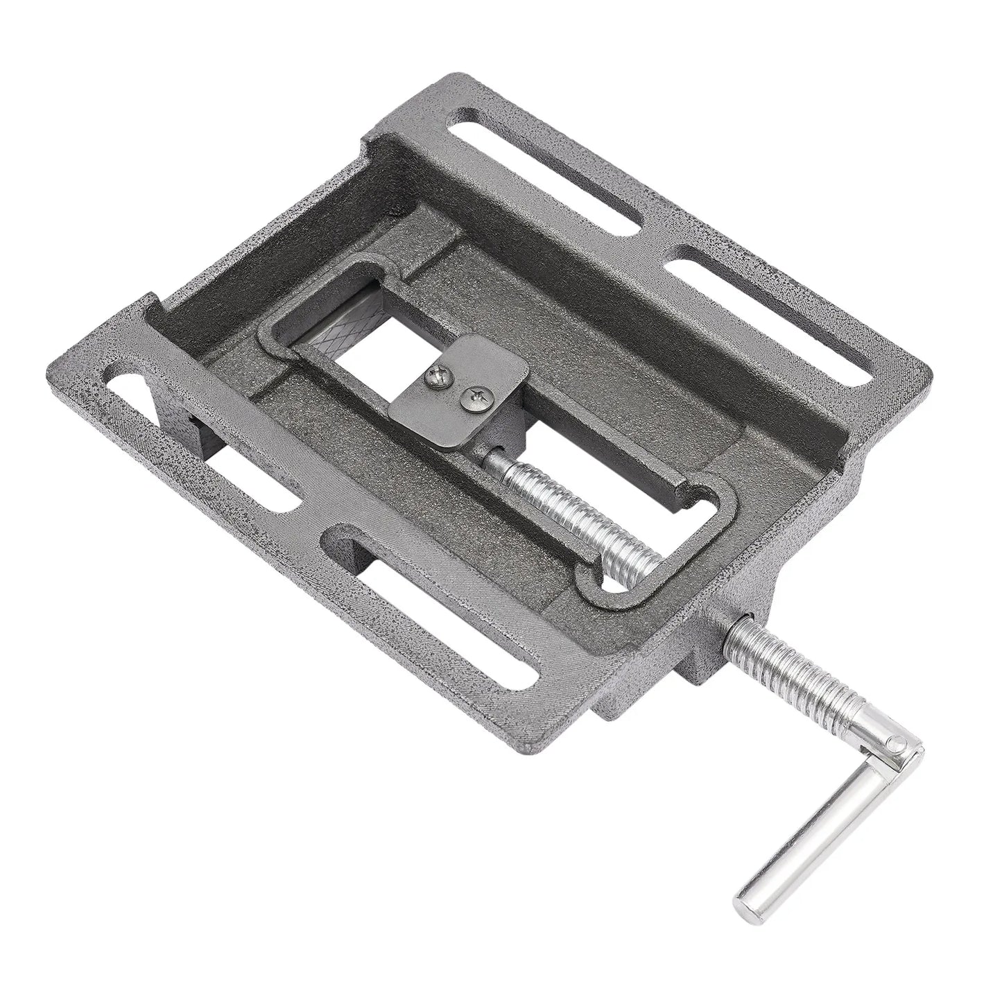 Drill Press Vise Cast Iron And Steel Secure Base Sawtooth Jaws