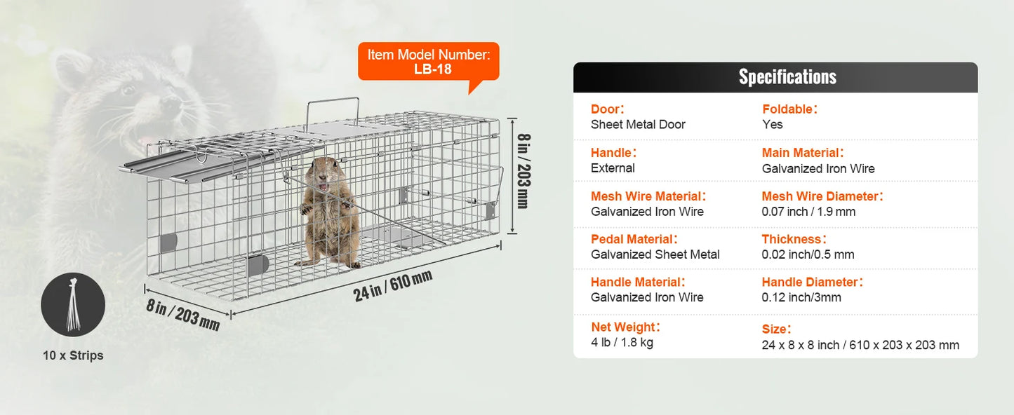 SucceBuy Live Animal Cage Trap Humane Rodent Control For Cats