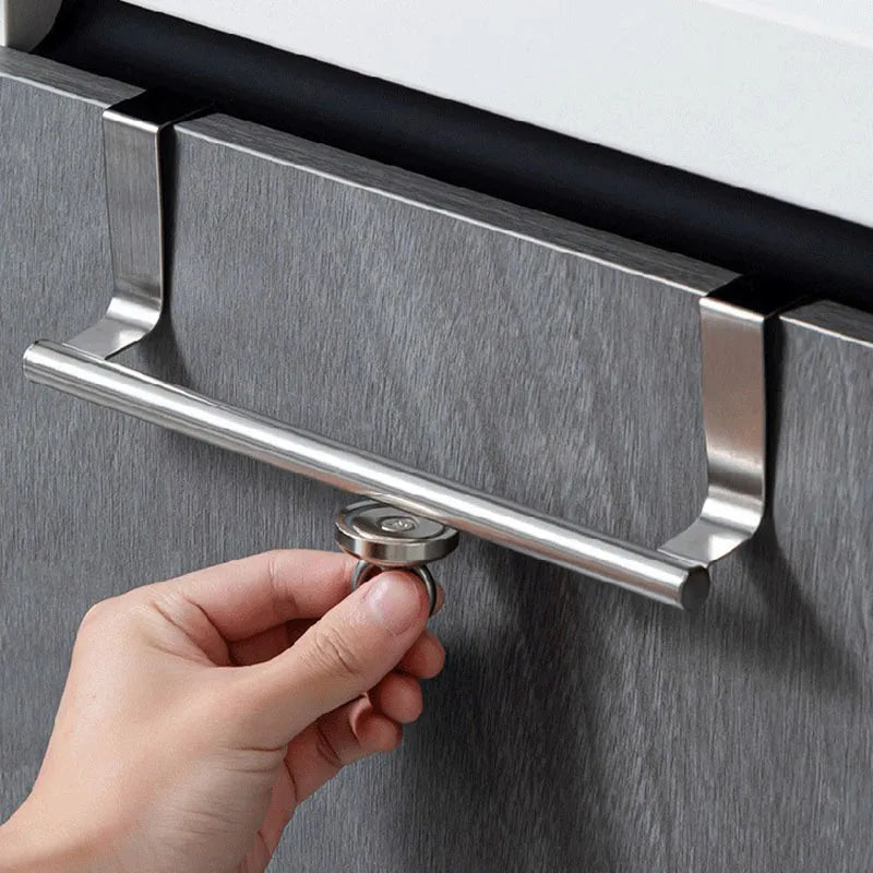 No Drill Hanging Towel Rack For Kitchen Cabinet Door Organizer
