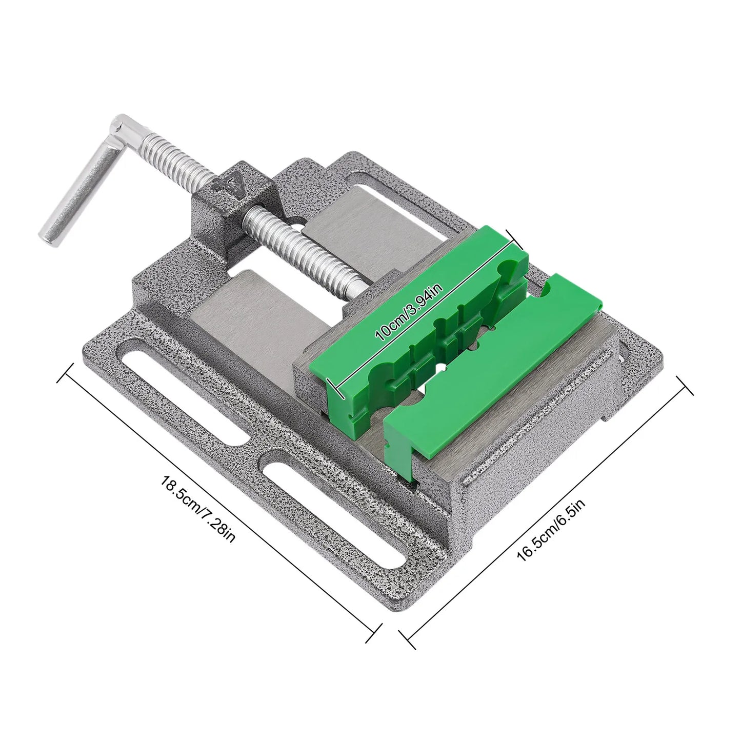 Drill Press Vise Cast Iron And Steel Secure Base Sawtooth Jaws
