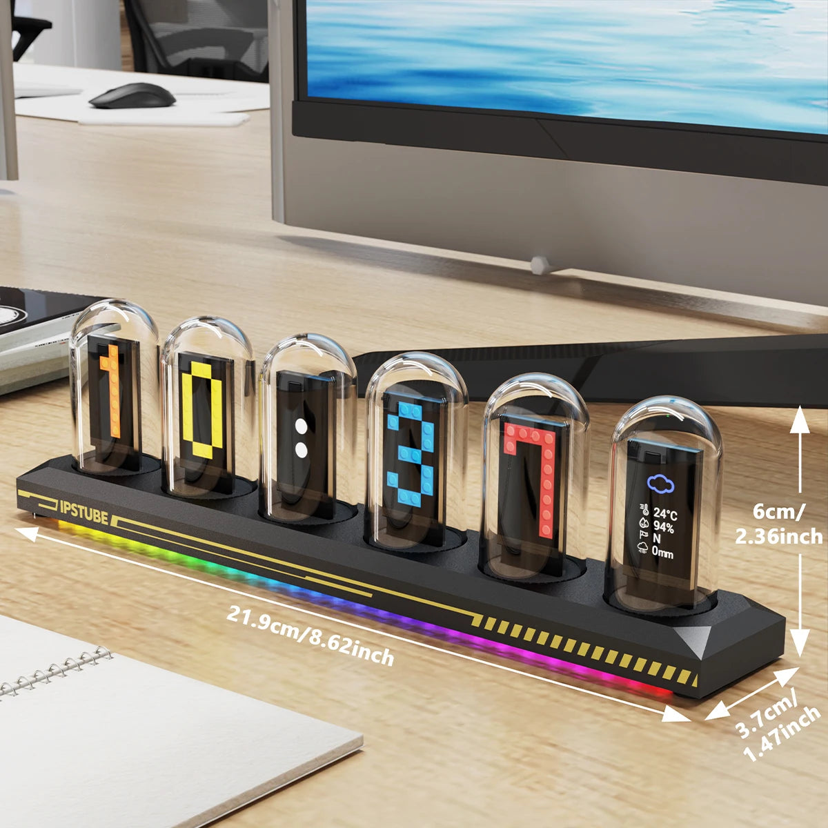 Aiopp Night Light Nixie Tube Clock Kit With 3 Light Modes