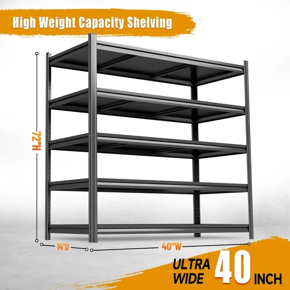 ZHILU Heavy Duty Garage Shelving Unit 5 Tier Steel Storage