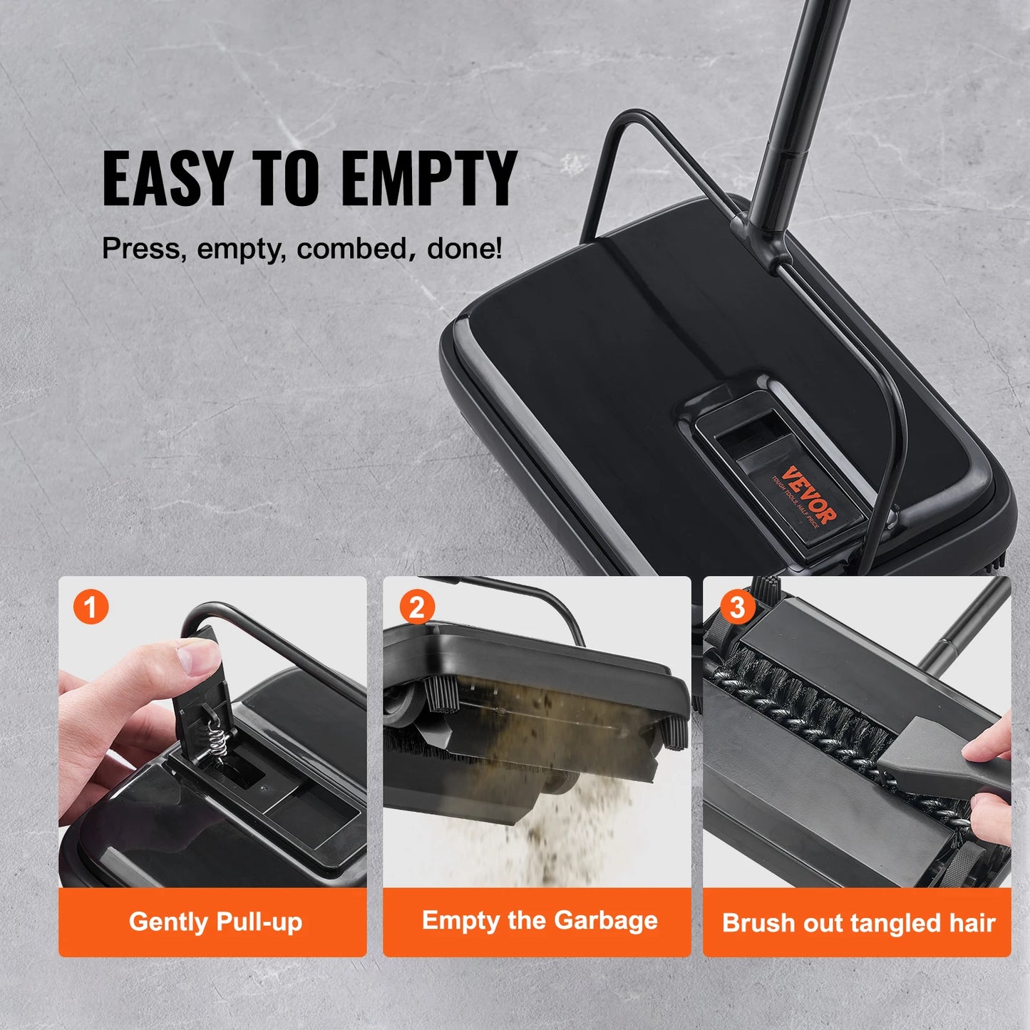 Dust Box Manual Carpet Sweeper For Home Rugs Floors 300ml