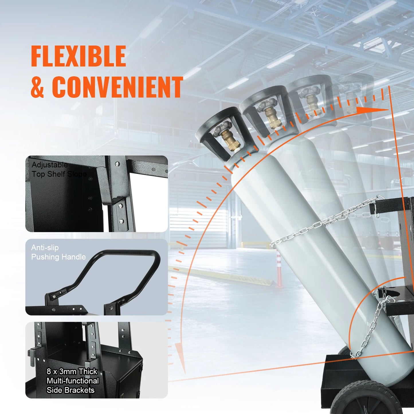 SucceBuy 2 Tier Welding Cart With 360 Degree Swivel Wheels