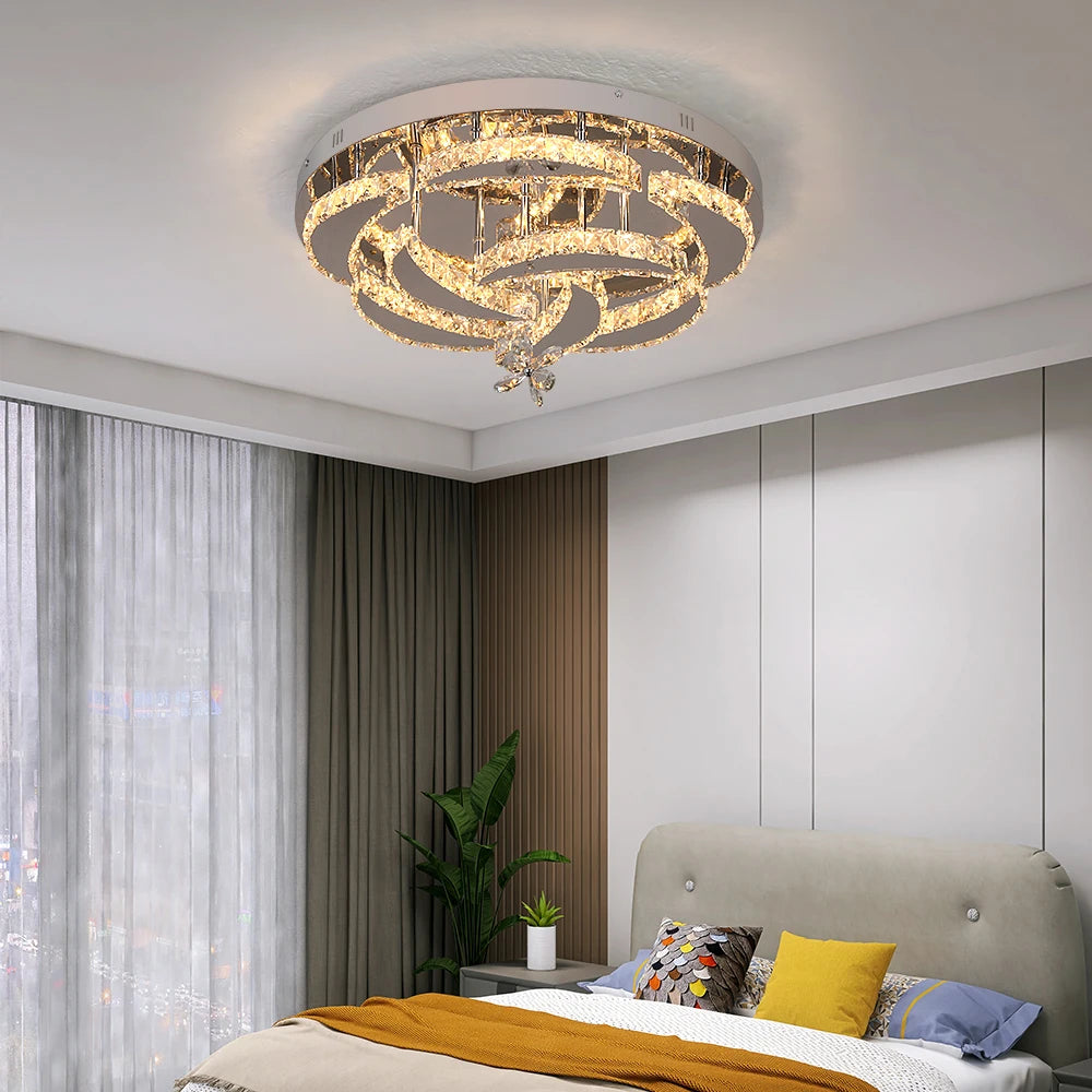 VETRULUS Luxury K9 Crystal Chandelier Modern Ceiling Pendant Light Dimmable