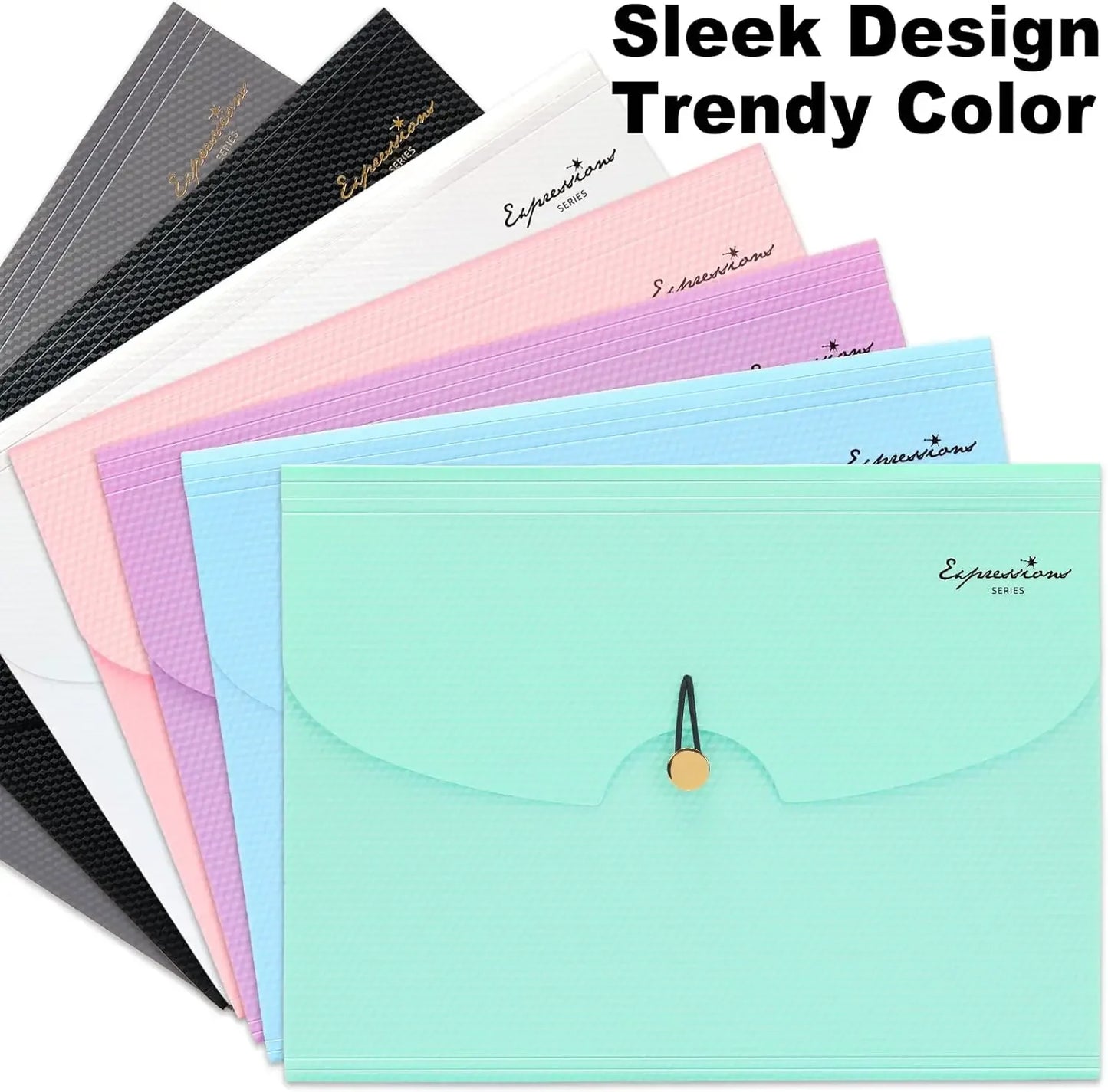 Expandable File Folder With 5 Pockets Polypropylene Organizer Office