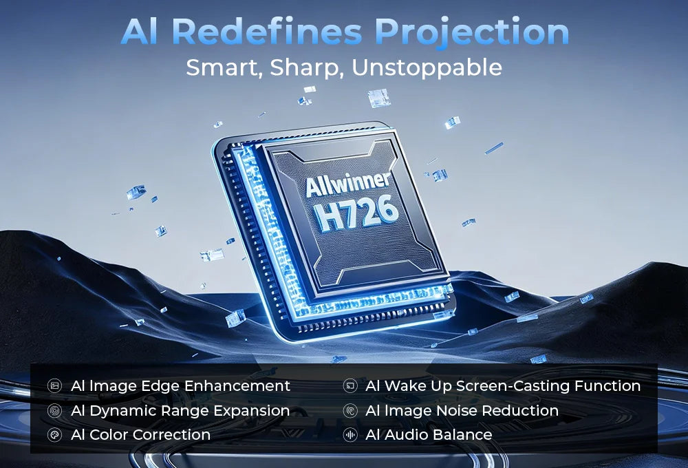 LynCast 8K Support HD Projector With Auto Focus 2000 ANSI