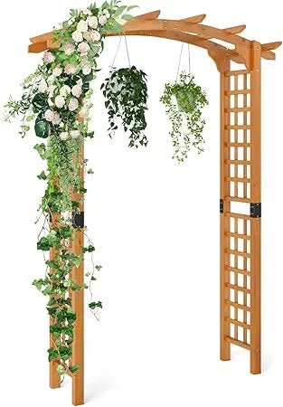 Wood Garden Arbor Trellis For Climbing Plants And Wedding Ceremony