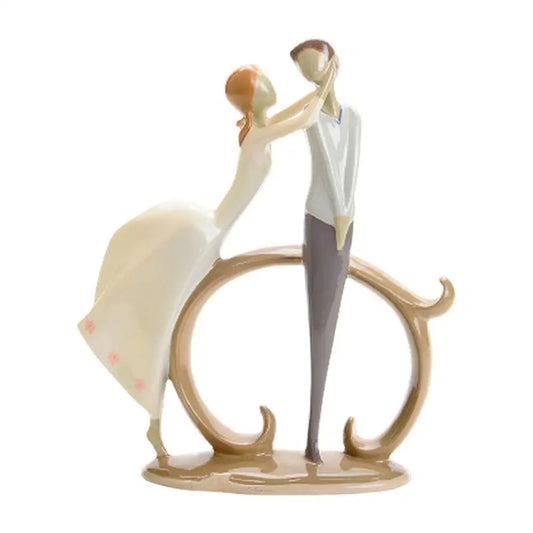 Monokweepjy Couple Sculpture Resin Lovers Figurines Home Decor