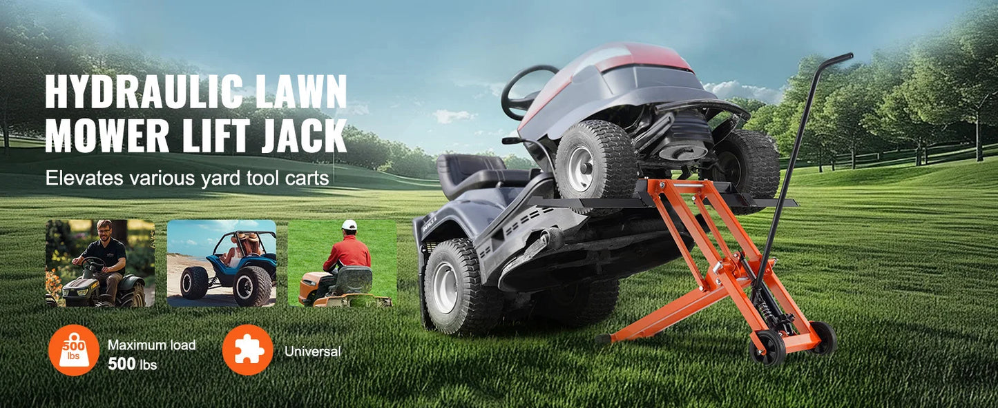 SucceBuy Hydraulic Lawn Mower Lift With Threaded Jack 500 Lbs