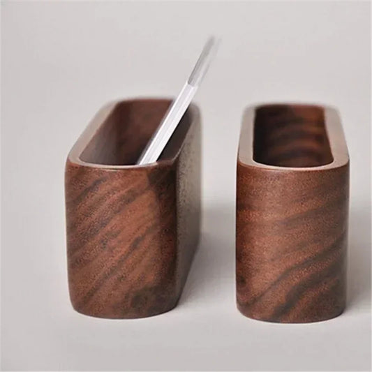 Wooden Business Card Holder And Note Display Rack For Desk