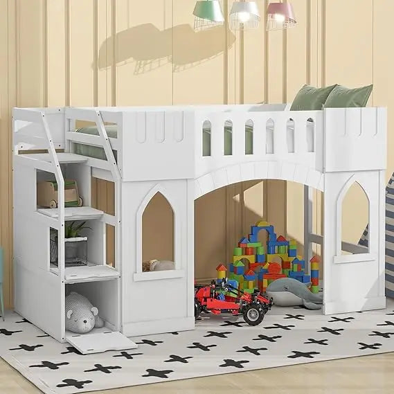 Loft Bed With Built In Storage Wardrobe And Windows