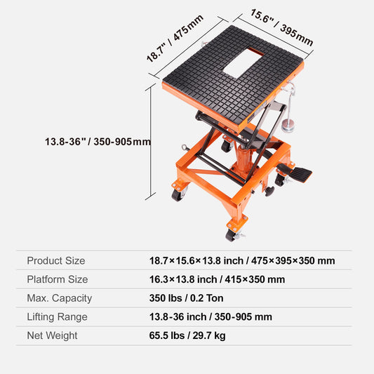 SucceBuy Hydraulic Motorcycle Lift Table For Dirt Bikes