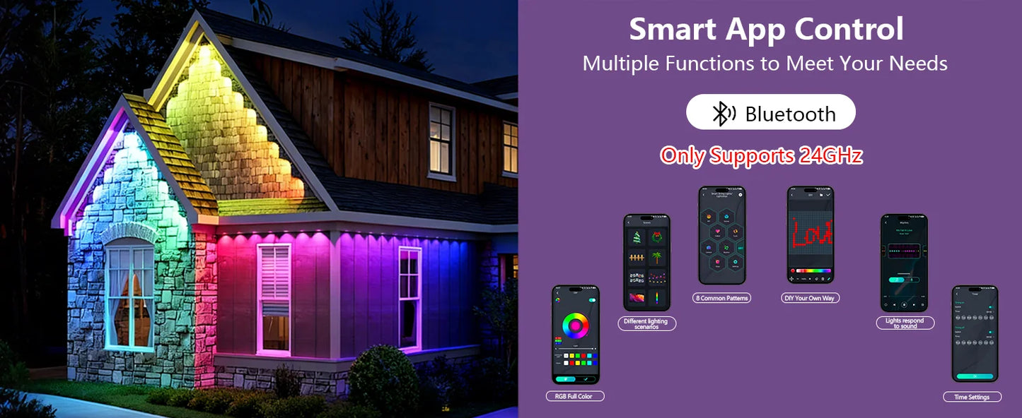 MIMIRGB Smart RGBIC Outdoor Lights 90 LEDs 75 Scene Modes
