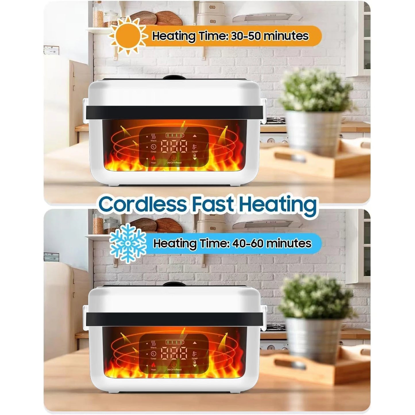 Rechargeable Timer Lunch Box With Automatic Heating And Insulated Bag