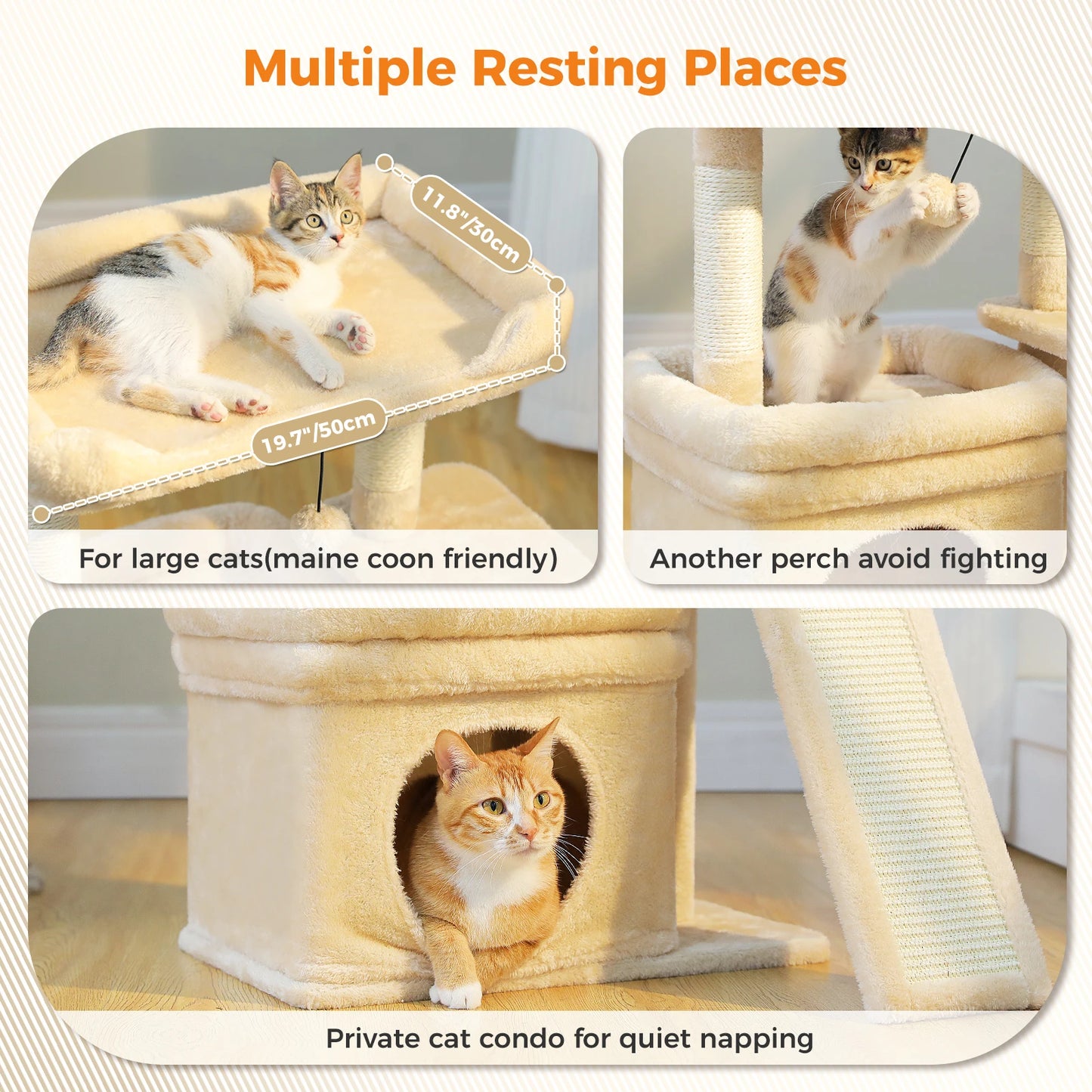 PAWZ Road Indoor Cat Tree With Sisal Scratching Post