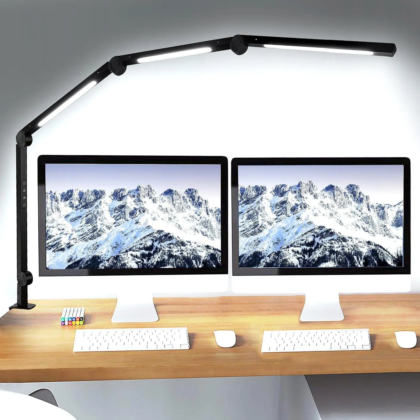 LED Desk Lamp With Clamp Flexible Swing Arm Four Modes
