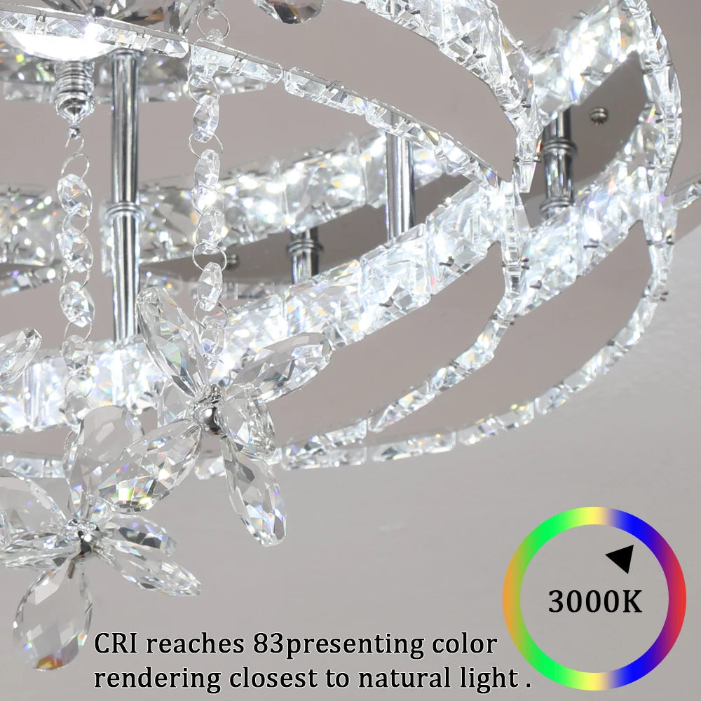 VETRULUS Luxury K9 Crystal Chandelier Modern Ceiling Pendant Light Dimmable