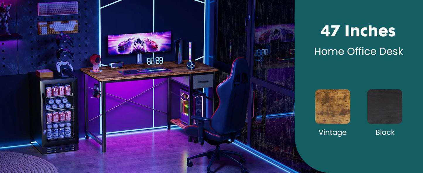 JHK Computer Desk With Adjustable Position Drawers For Study Office