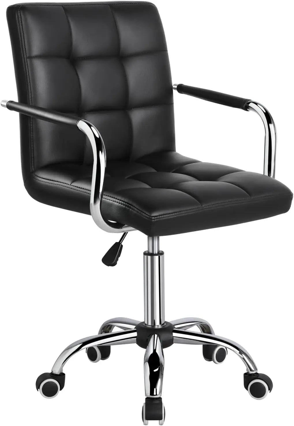 PU Leather Executive Office Chair With Wheels And Armrests Adjustable