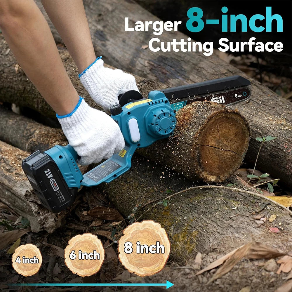 Seesii Polesaw High branch saw Cordless 8'' Electric Chainsaw with 3M Extension Pole for Tree Trimming Limb Cutter Pruner