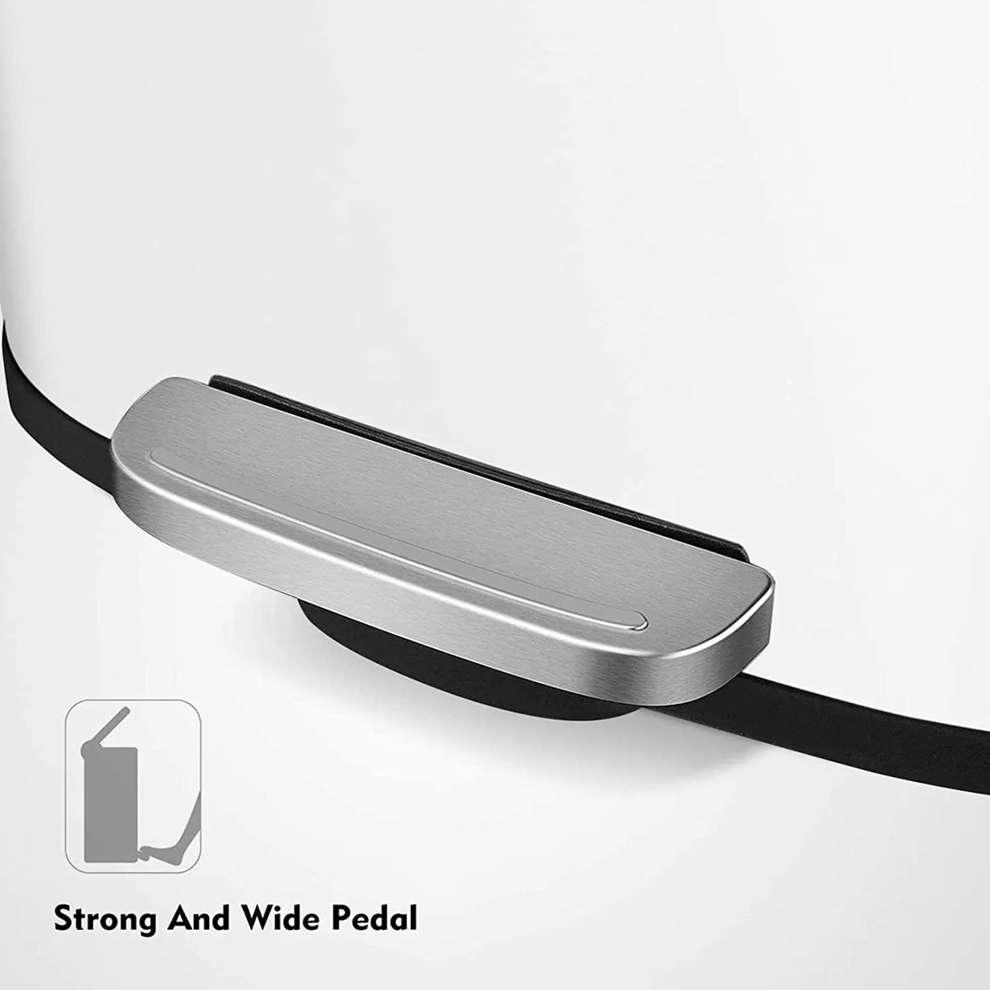 Rectangular Trash Can With Soft Close Pedal Stainless Steel