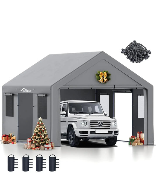 Heavy Duty Carport Portable Garage With Roll Up Windows