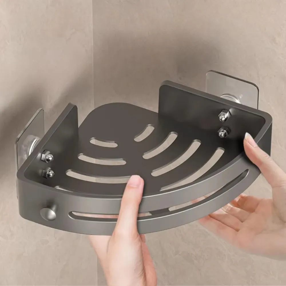 Adhesive Bathroom Shampoo Holder Shower Caddy No Drill Wall Mounted