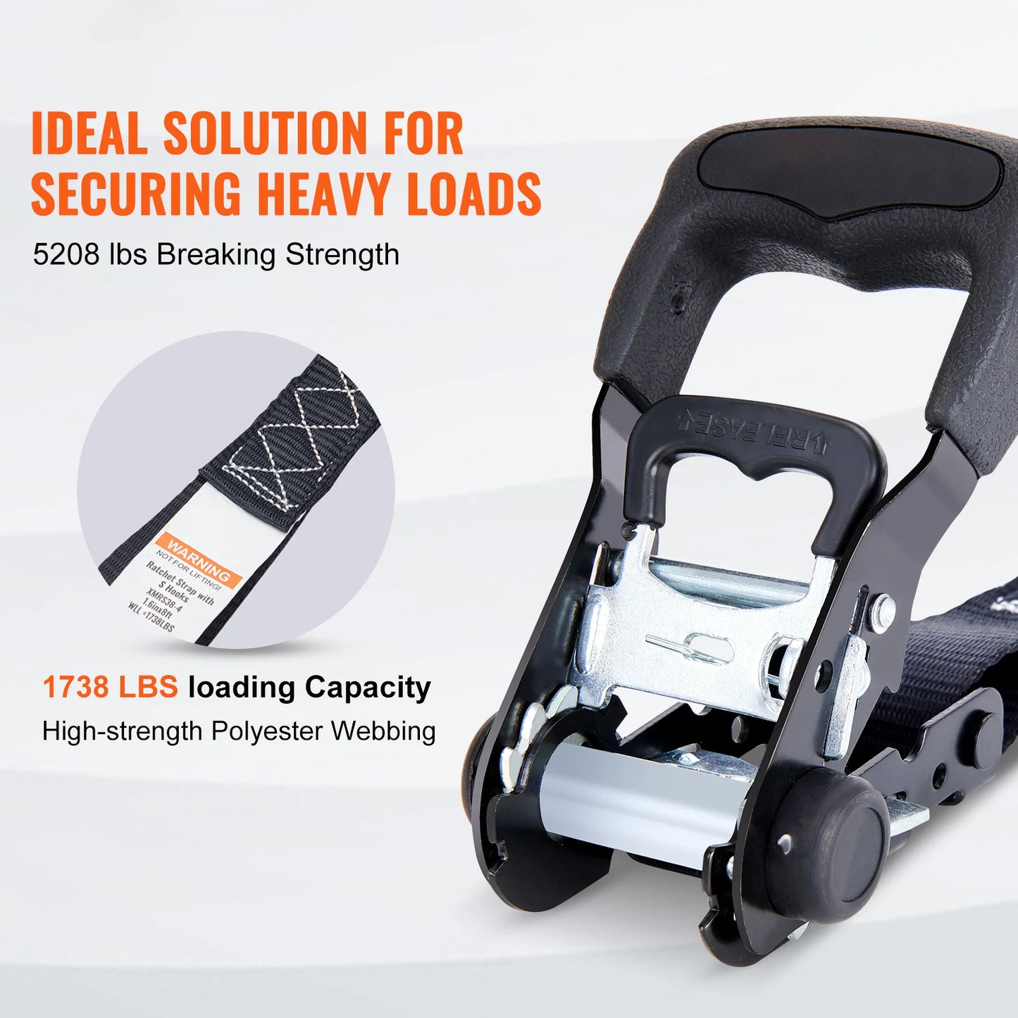 SucceBuy Trailer Ratchet Tie Down Straps With Padded Handles