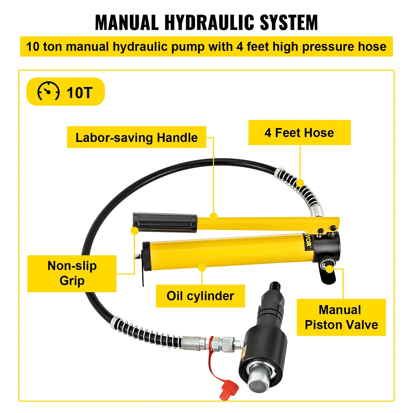 SucceBuy 10 Ton Hydraulic Exhaust Pipe Expander Kit