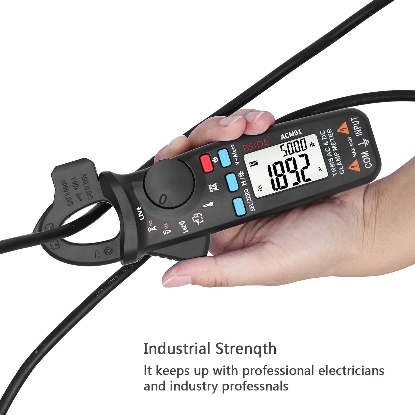 BSIDE ACM91 Digital Clamp Meter 100A Precision Ammeter DC AC