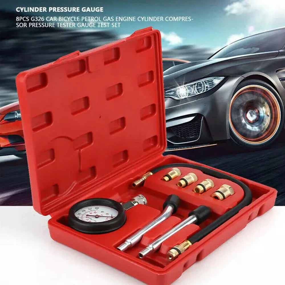 Petrol Engine Cylinder Compression Tester Kit For Automobiles And Motorcycles