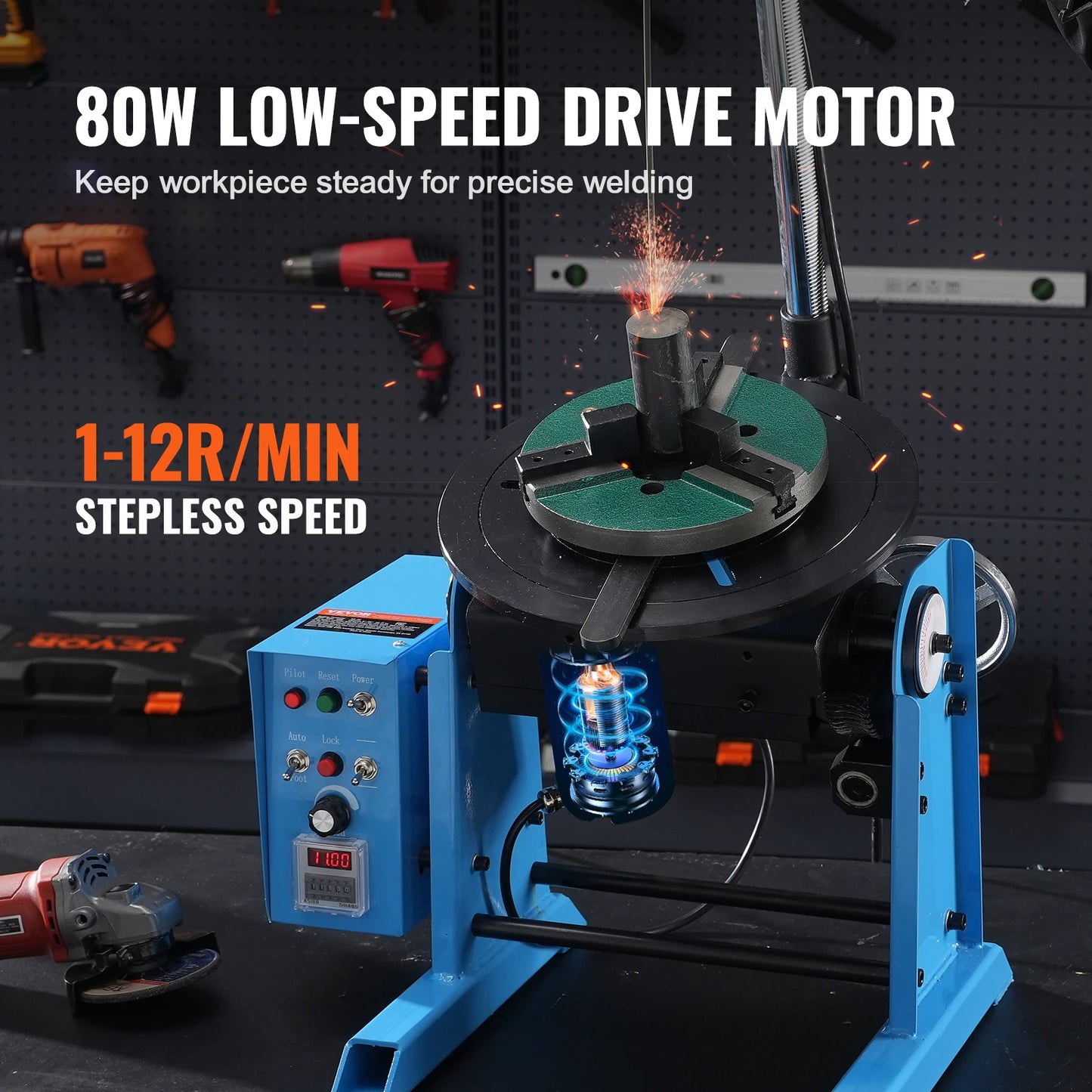 HD-30 Rotary Welding Positioner 30 kg 0-90 Degree Turntable