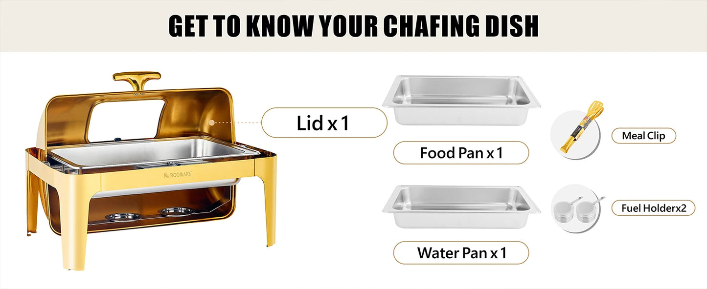 ROOMARK Chafing Dish Buffet Set Stainless Steel Catering Warmer