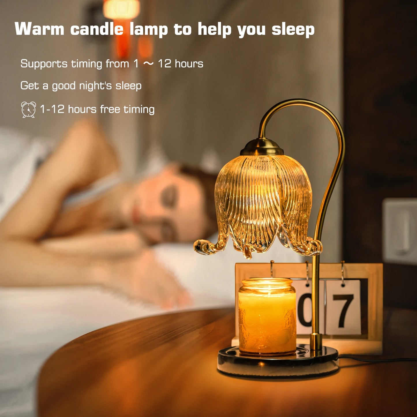 Tulip Flower Warm Candle Lamp Vintage French Retro Night Light