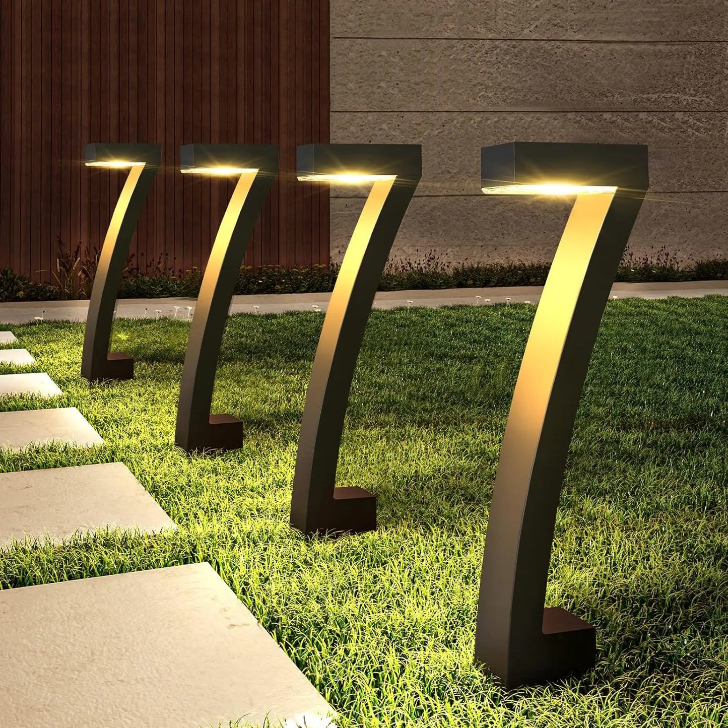 KPSTEK 6Pack Solar Pathway Lights Outdoor LED Auto On Off