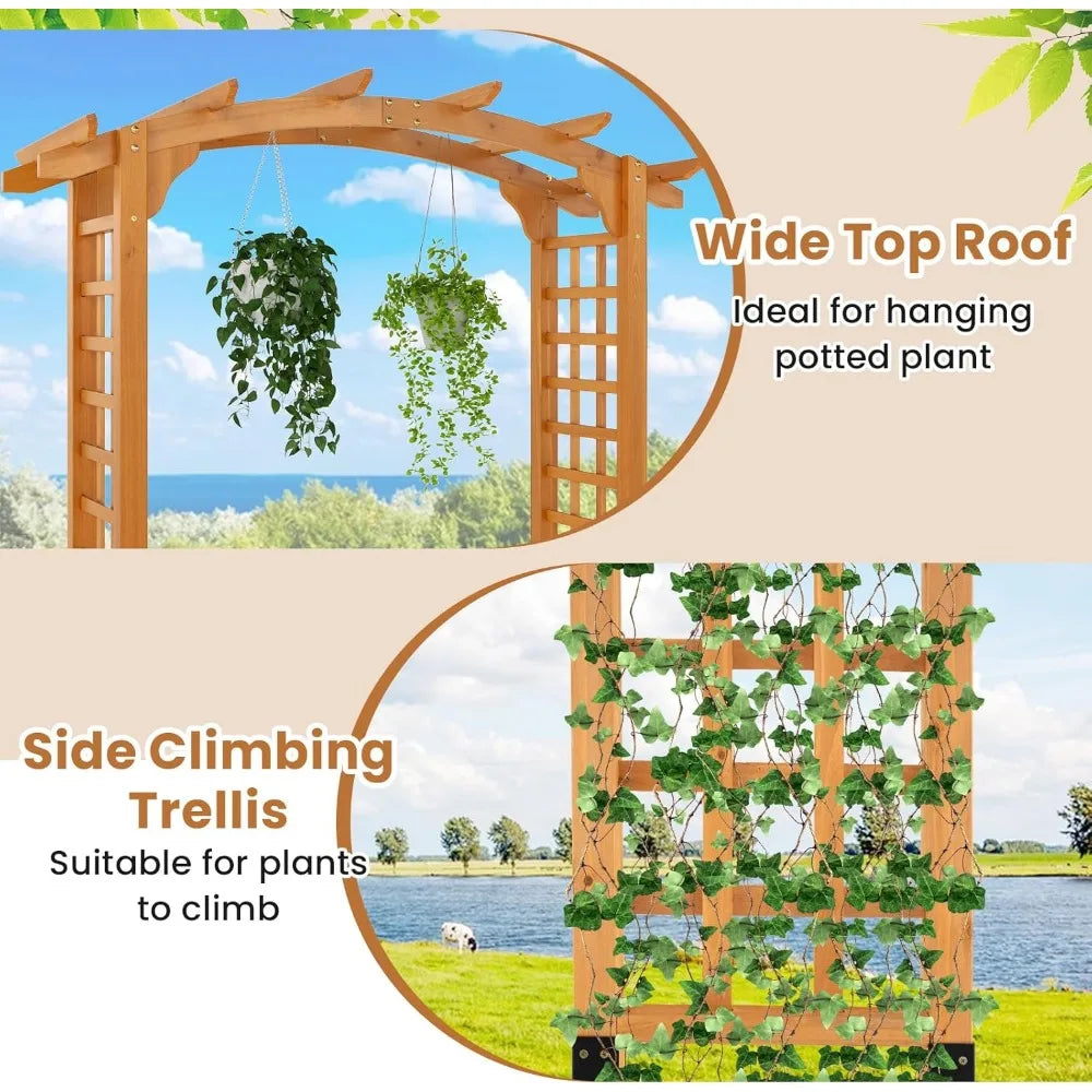 Wood Garden Arbor Trellis For Climbing Plants And Wedding Ceremony