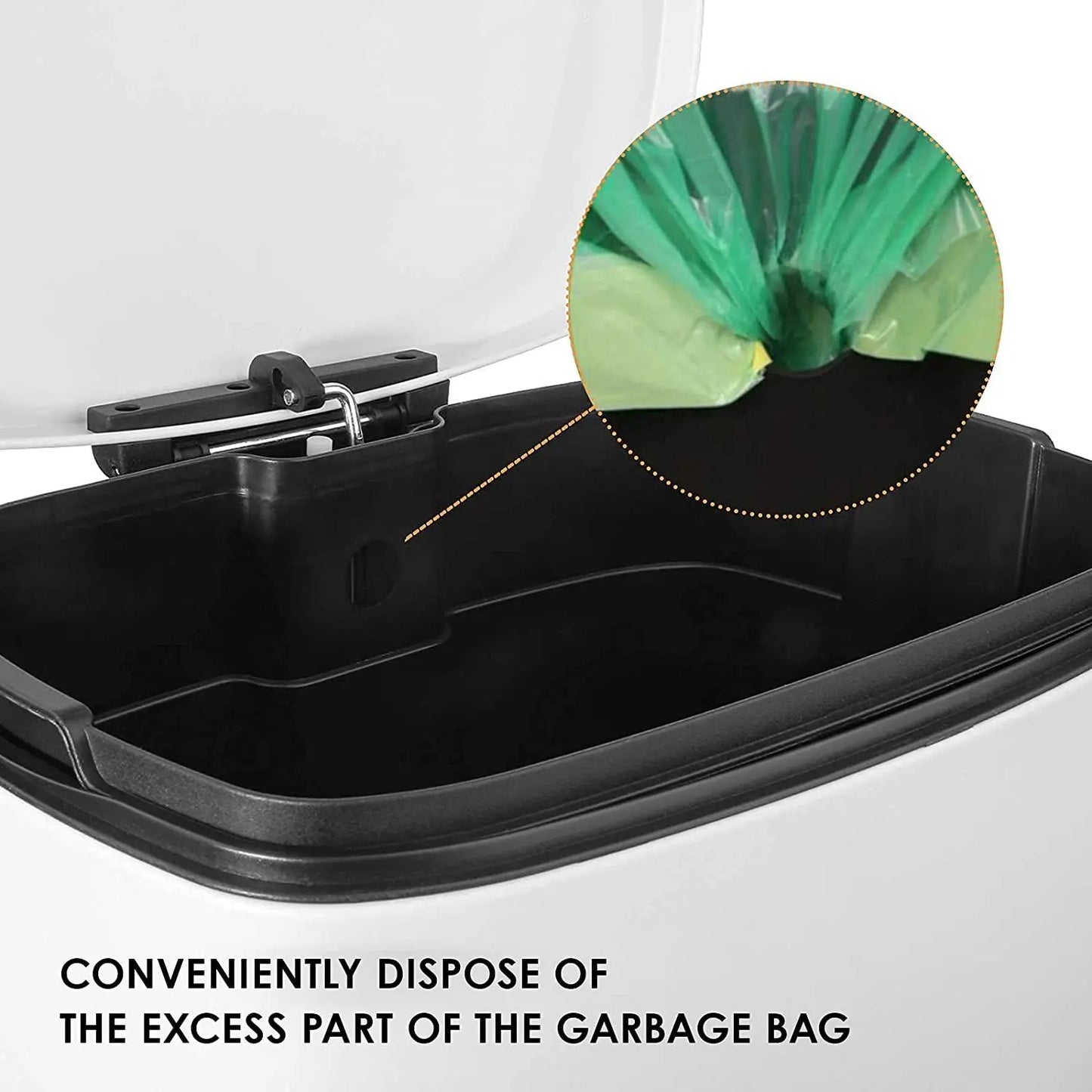 Rectangular Trash Can With Soft Close Pedal Stainless Steel