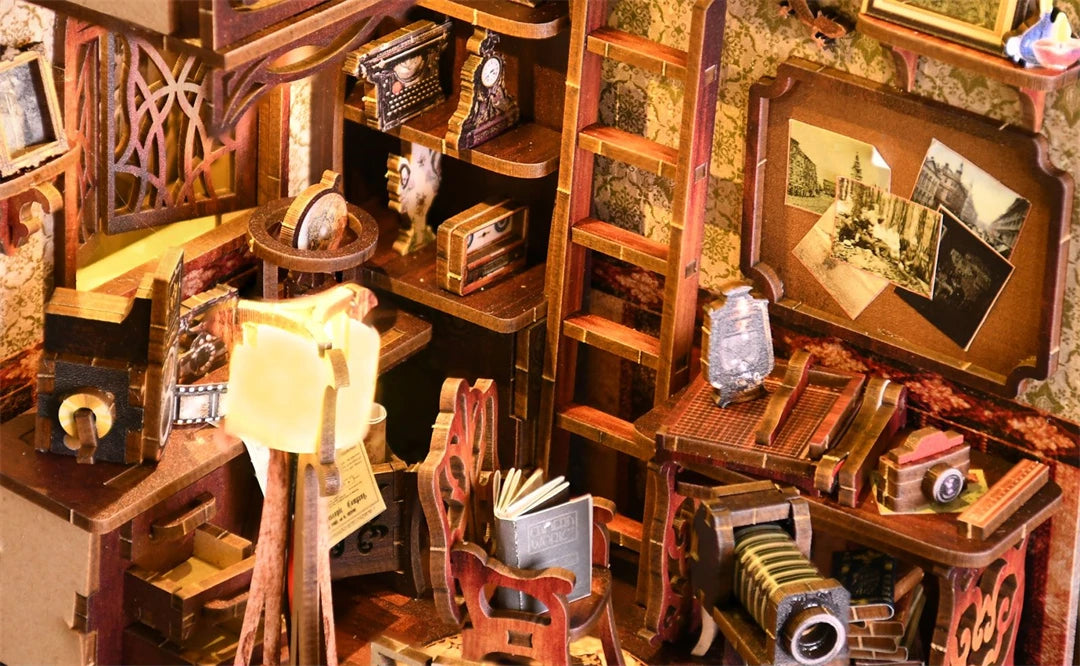 NONEHign-concerned Booknook Kit DIY Wooden Puzzle Miniature House
