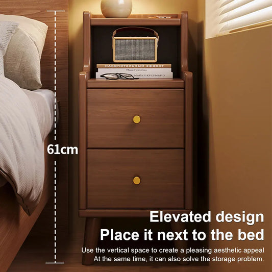 Ultra Narrow Bedside Table With Storage Space Nightstand
