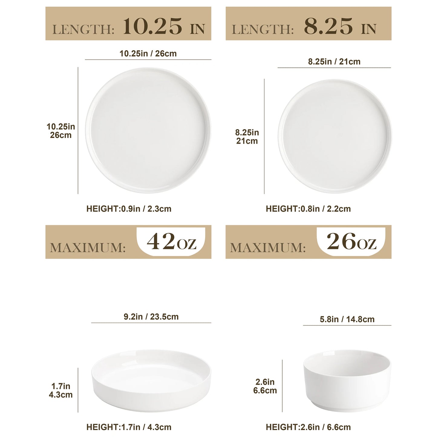MALACASA Ceramic Dinner Plates Set 12 To 24 Piece Dinnerware