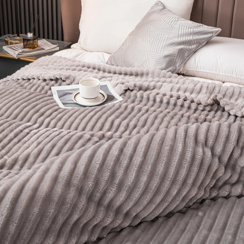 Soft Cashmere Wool Blanket for Sofa Bed with Anti Pilling