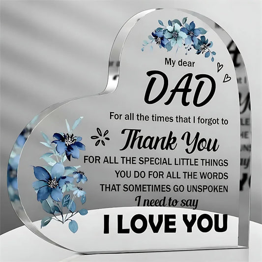 Acrylic Block Puzzle Plaque Gift For Father From Daughter Son