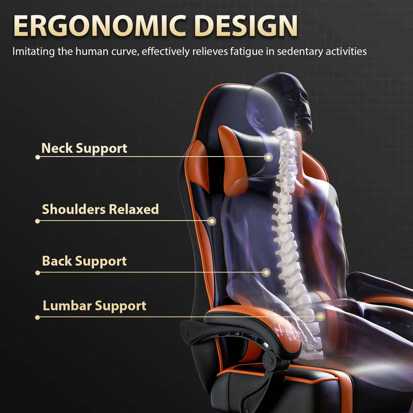 Gaming Chair With Footrest PU Leather Reclining Gamer Office Chair